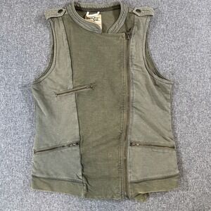 Vintage Triple Five Soul Utility Vest Womens XS Olive Green Military Y2K
